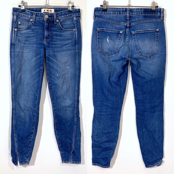 AMO Twist in Dive Bar Anthropologie Low Rise Skinny Jeans 25 - Picture 2 of 6